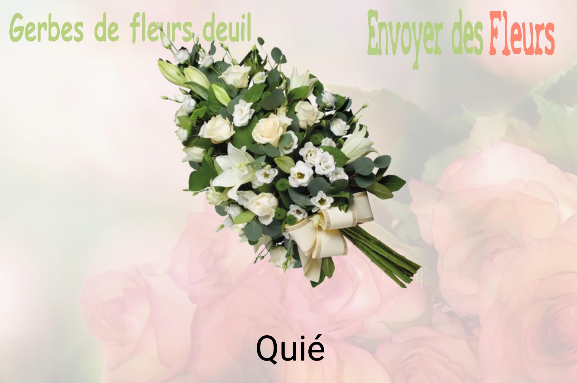 Gerbe de fleurs de deuil livrée à Quié